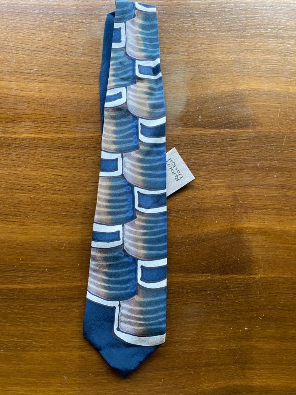 Robert Daskal Blue Patterned Silk Tie